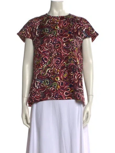Pre-owned Balenciaga Silk Printed Blouse In Pink