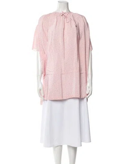 Pre-owned Balenciaga Silk Printed Tunic In Pink