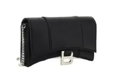 Balenciaga Silk Satin Foldover Bag In Black