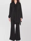 Balenciaga Black Blouse With Pussybow Collar And Asymmetric Design In Silk Woman In Black