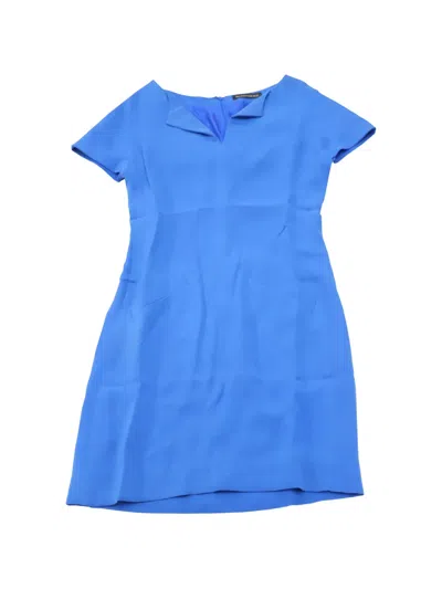 Pre-owned Balenciaga Silk Shift Dress In Blue