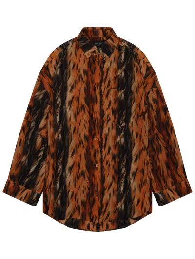 Balenciaga Silk Shirt In Brown