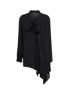 Balenciaga Black Georgette Scarf Blouse In Black