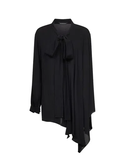 BALENCIAGA SILK SHIRT WITH BOW
