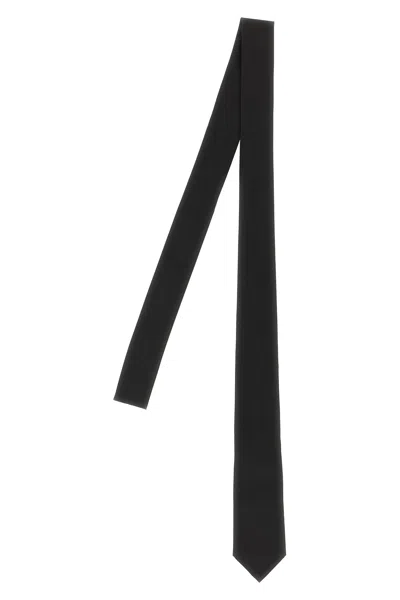 Balenciaga Slim Silk Necktie For Modern Style In Black