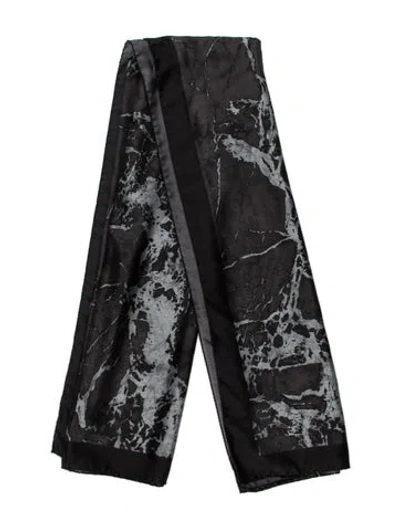 Pre-owned Balenciaga Silk Tie-dye Print Scarf In Black