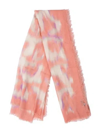 Pre-owned Balenciaga Silk Tie-dye Print Scarf In Pink