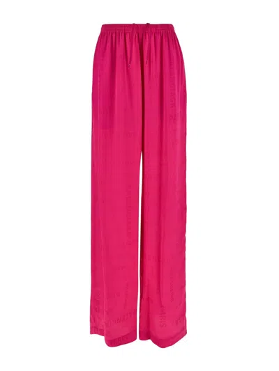 Balenciaga Silk Trousers In Pink