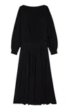 Balenciaga Silk-wool Crepe Maxi Dress In Black