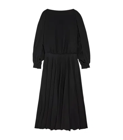 Balenciaga Silk-wool Balloon Maxi Dress In Black
