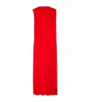 Balenciaga Silk-wool Draped Cape Midi Dress In Red