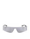Balenciaga Silver Acetate Mono Rectangle Sunglasses In Silver