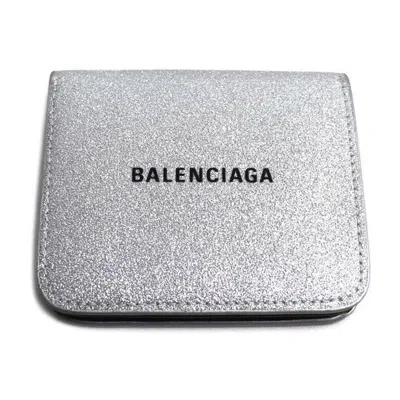 Pre-owned Balenciaga Silver Black Leather Wallet (bi-fold) () In Multi