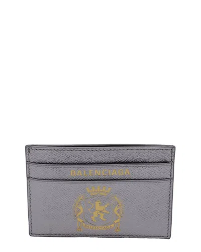 Pre-owned Balenciaga Silver Calfskin Leather Passport Card Holder (authentic Pre-loved)