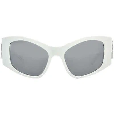 Pre-owned Balenciaga Silver Cat Eye Ladies Sunglasses Bb0287s 006 55 Bb0287s 006 55