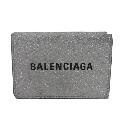 Pre-owned Balenciaga Silver Elastane Polyester Wallet (tri-fold) ()