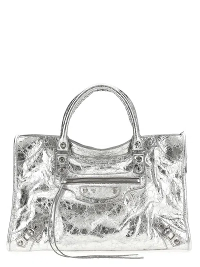 Balenciaga Silver Le City Medium Satchel