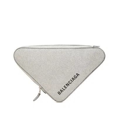 Pre-owned Balenciaga Silver Leather Clutch Bag ()