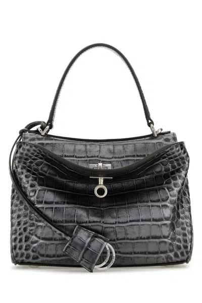 Balenciaga Silver Leather Mini Rodeo Handbag