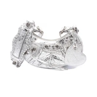 Balenciaga Silver Leather Shoulder Bag