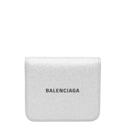 Pre-owned Balenciaga Silver Leather Wallet (bi-fold) ()