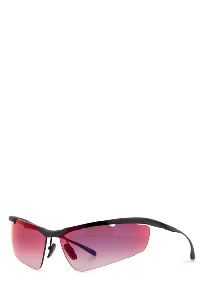 Balenciaga Silver Metal Boomerang Sunglasses In Black