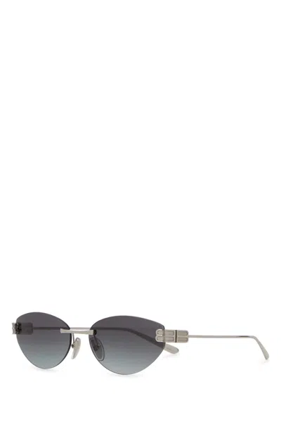 Balenciaga Silver Metal Gossip Sunglasses In Gray