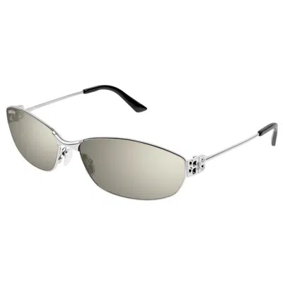 Balenciaga Silver Metal Sunglasses In Neutral