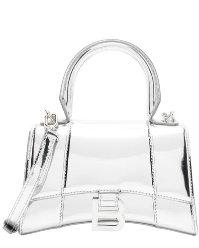 Balenciaga Silver Metallic Calfskin Hourglass Xs Top Handle (authentic Pre-  Loved)