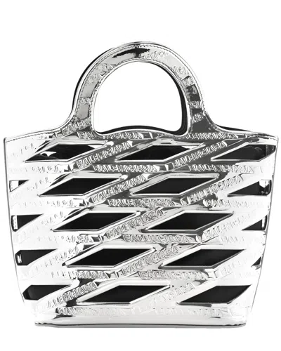 Balenciaga Silver Metallic Calfskin Leather Small Neo Basket Tote (authentic  Pre-loved)