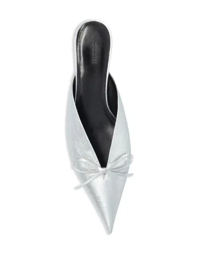 Balenciaga Silver Mule With 40mm Heel