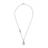 Balenciaga Delicate Chain Link Pendant Necklace In Metallic