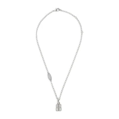 BALENCIAGA SILVER NANO THIN NECKLACE