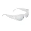 Balenciaga Swift Oval Sunglasses Women In White