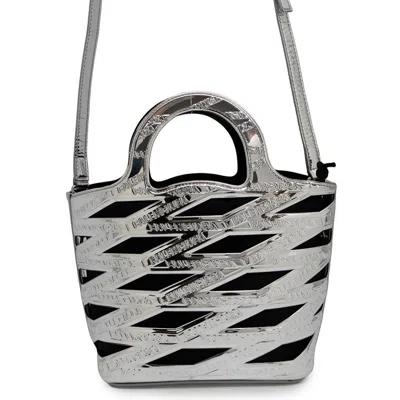Pre-owned Balenciaga Silver Patent Leather Basket Handbag Shoulder Bag ()