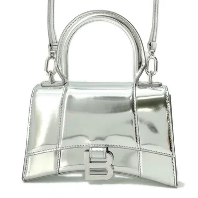 Pre-owned Balenciaga Silver Patent Leather Handbag Shoulder Bag ()
