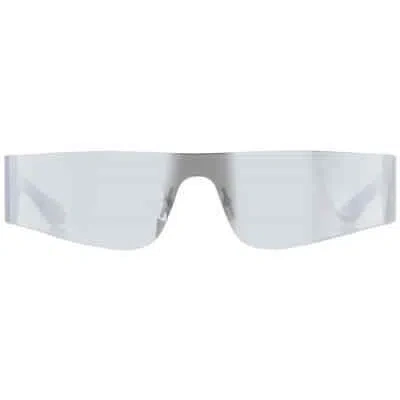 Pre-owned Balenciaga Silver Rectangular Unisex Sunglasses Bb0041s 002 99 Bb0041s 002 99