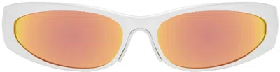 Balenciaga Silver Reverse Xpander 2.0 Rectangle Sunglasses In 004 Silver