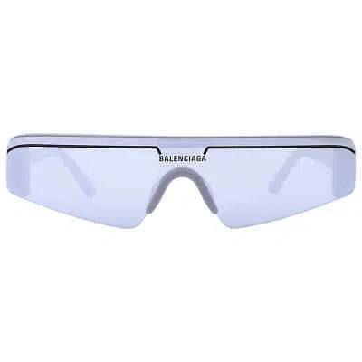 Pre-owned Balenciaga Silver Shield Unisex Sunglasses Bb0003s 011 99 Bb0003s 011 99
