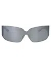Balenciaga Silver-silver-silver Nylon Sunglasses In Gray