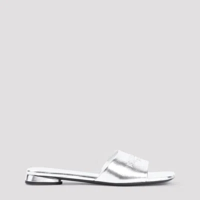 BALENCIAGA SILVER SLIP ON SANDALS