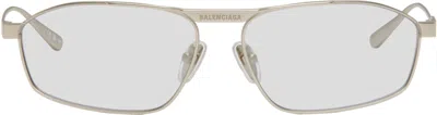 Balenciaga Silver Tag 3.0 D-frame Sunglasses In Silver-silver-grey