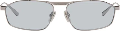 Balenciaga Silver Tag 3.0 Sunglasses In Burgundy