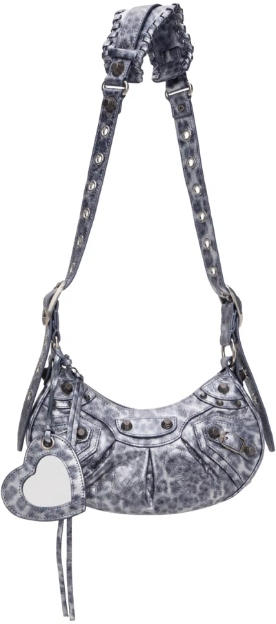 Balenciaga Silver Xs 'le Cagole' Shoulder Bag In 1423 Dark Grey