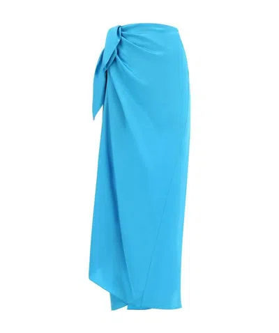 Balenciaga Simple Body-wrapped Skirt In Blue