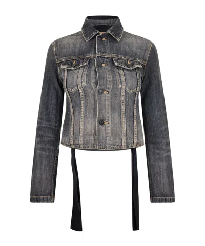 Balenciaga Simple Denim Jacket In Gray