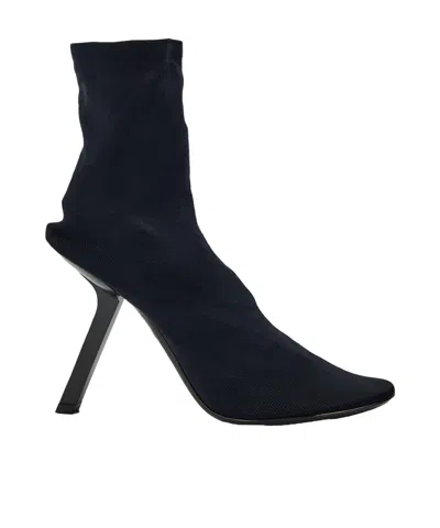 Balenciaga Simple High-heeled Ankle Boots In Black