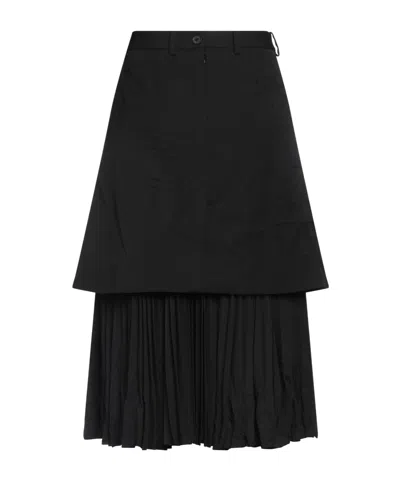 Balenciaga Simple Pleated Skirt In Black