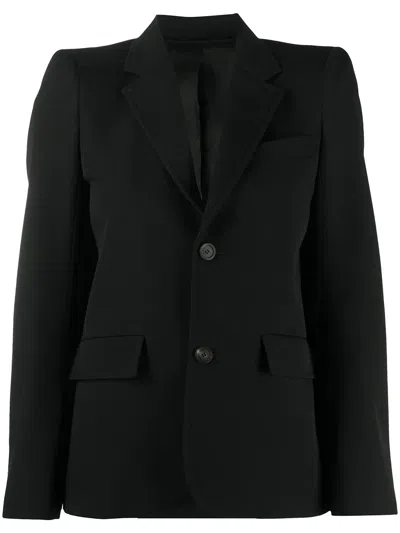 Balenciaga Black Wool Blazer Jacket By . Oversized Cut. Marked Waist. Button Front Closure In Blue
