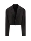 Balenciaga Black Cut Off Single Breasted Jacket In Black